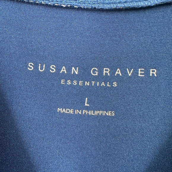 Lot 2 Susan Graver Liquid Knit Essentials Top sz L Scoop Neck 3/4 Sleeve Career - Picture 4 of 11